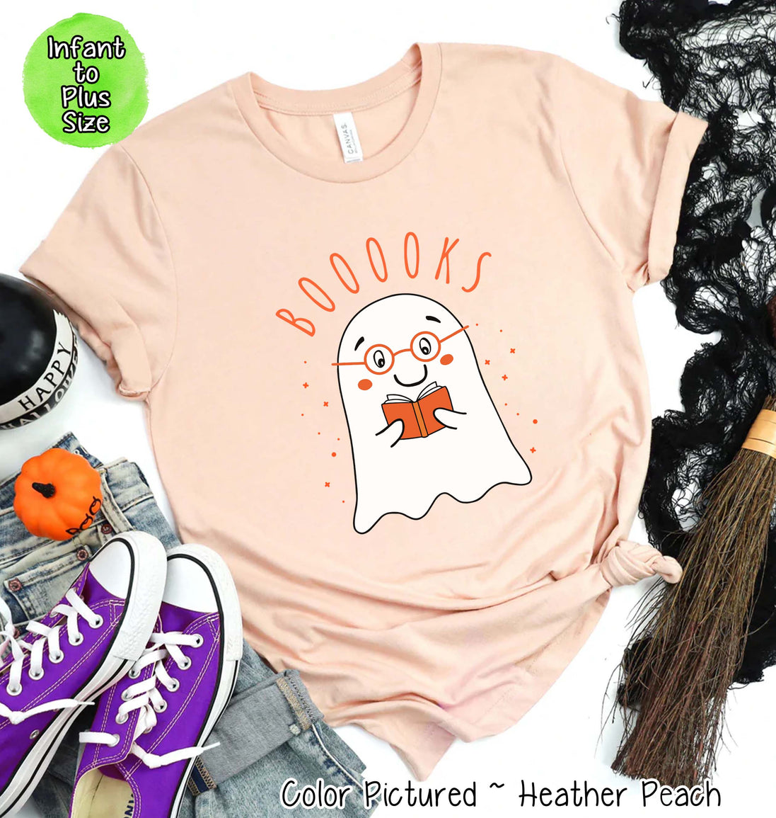 Booooooks Boy Ghost Halloween Tee