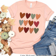 Watercolor Hearts Fall Tee