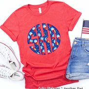 Big Monogram Patriotic Ice Cream Tee