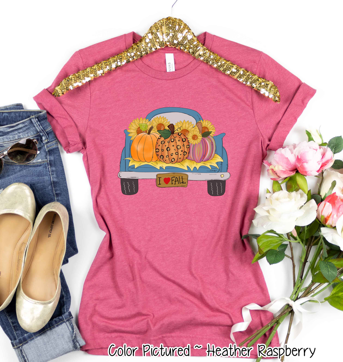 Vintage Truck full of Pumpkins Fall Tee