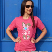 Monogram Cheetah Leopard Print Bunny Ears Easter Tee