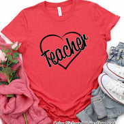 Heart Outline Teacher Tee