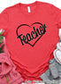 Heart Outline Teacher Tee
