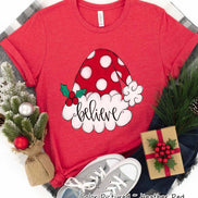 Believe Santa Hat Christmas Tee