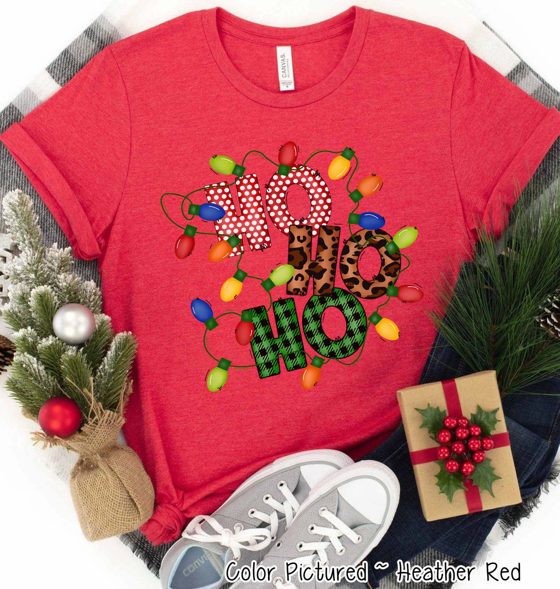 Ho Ho Ho Lights Christmas Tee