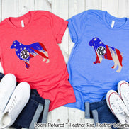Patriotic Dog Outline Monogram Tee (Many Breeds Available)
