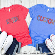 Patriotic Red White Blue Leopard Custom Family Matching Name Tee