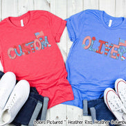 Patriotic Red White Blue Custom Family Matching Name Tee