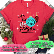 Monogram Tis The Season Ornament Christmas Tee
