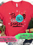 Monogram Tis The Season Ornament Christmas Tee
