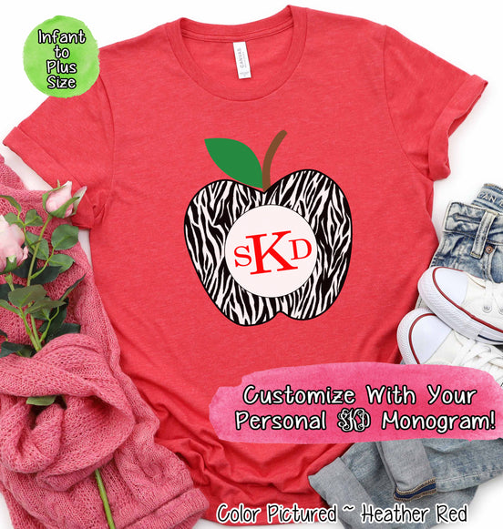 Monogram Zebra Apple Tee