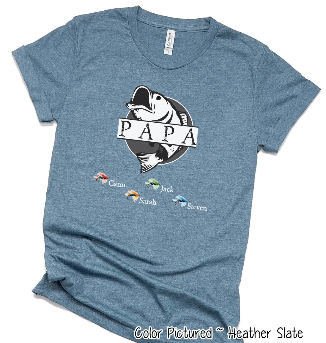 Custom Dad-Father-Papa-Grandpa Fish Tee