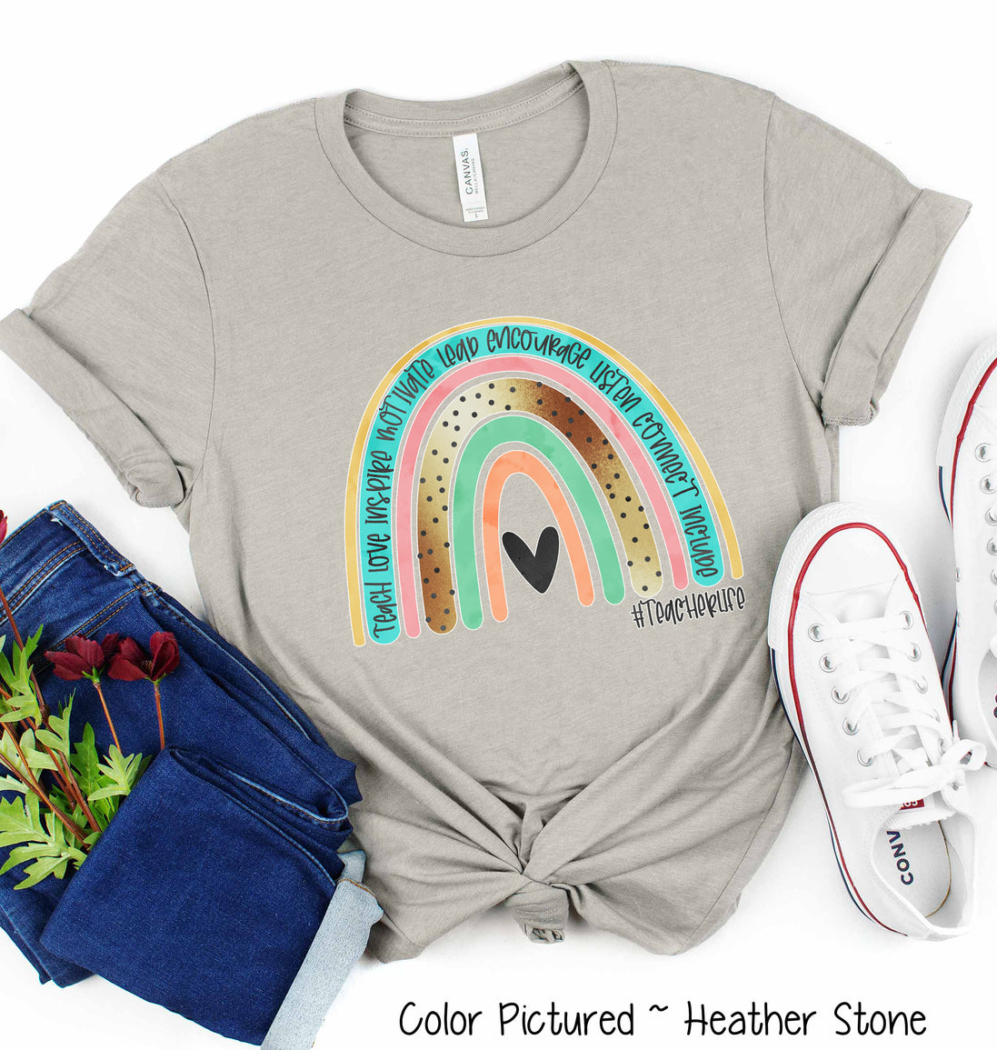 Rainbow Teacher Life Tee