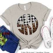Big Monogram Black White Plaid Leopard Fall Tee