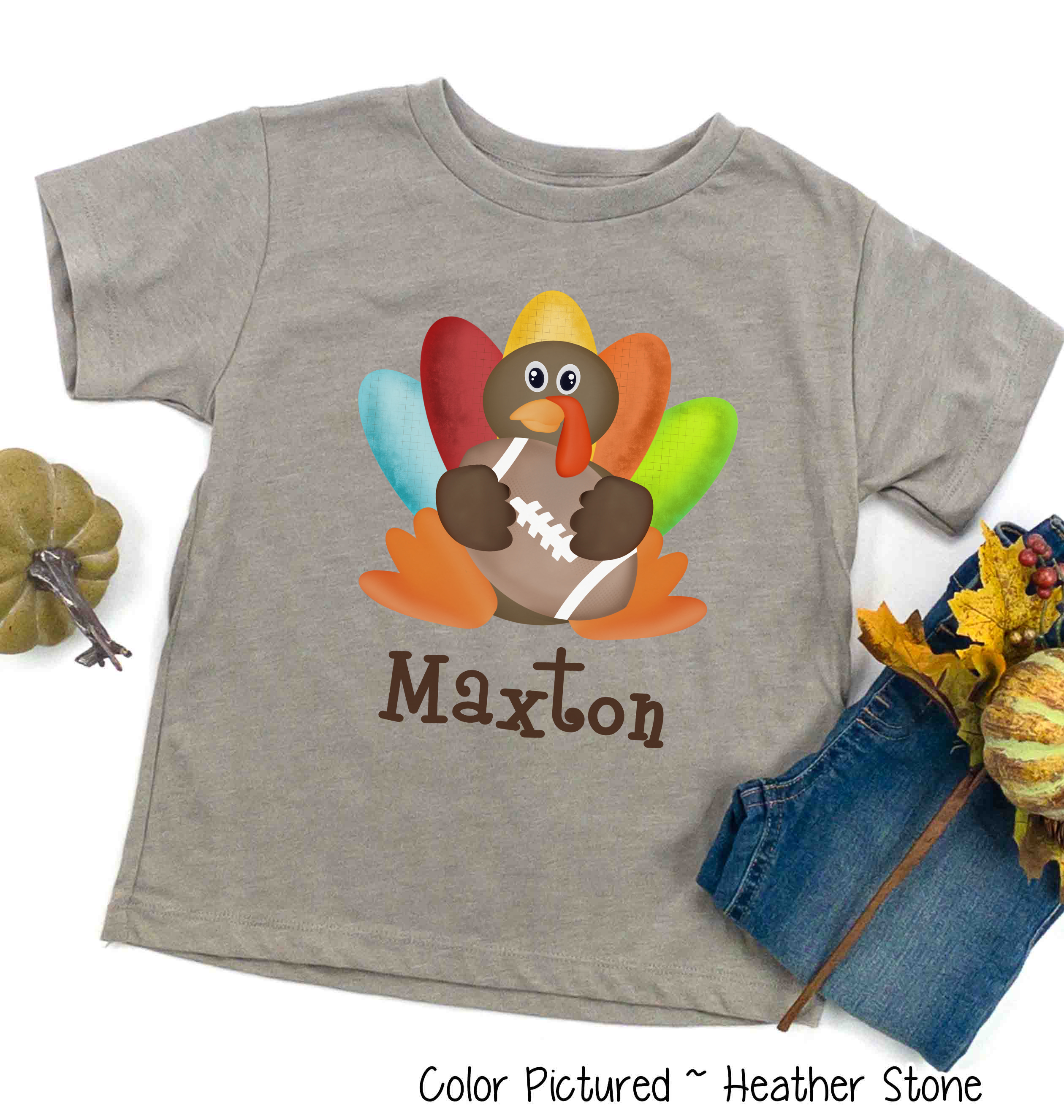 Personalized Turkey with Football Tee