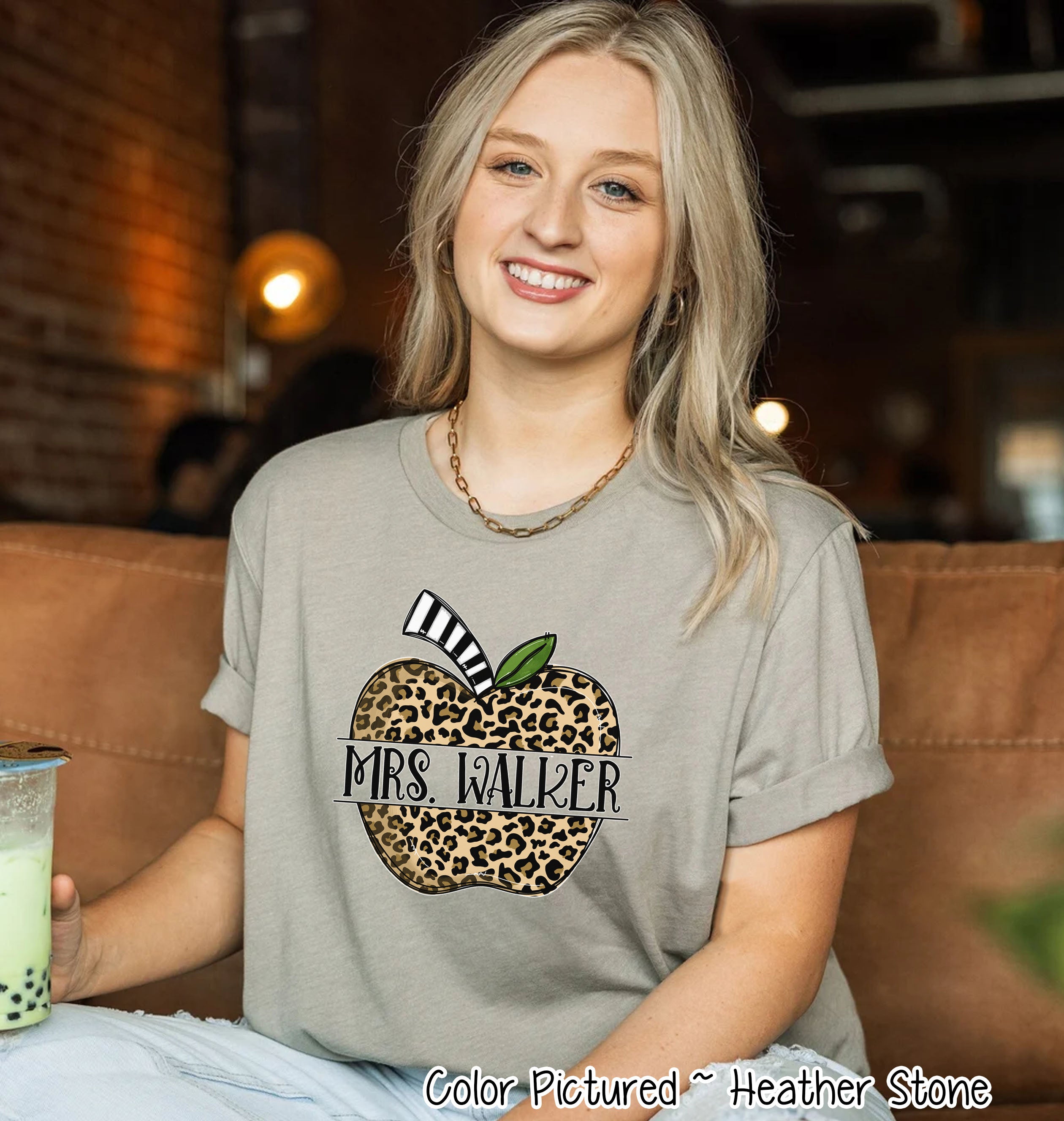 Personalized Leopard Apple Tee