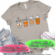 Pumpkin Spice Latte Drink Monogram Tee