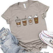 Fall Latte Drink Monogram Tee