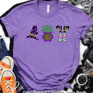 Monogram Witch Icons Halloween Tee
