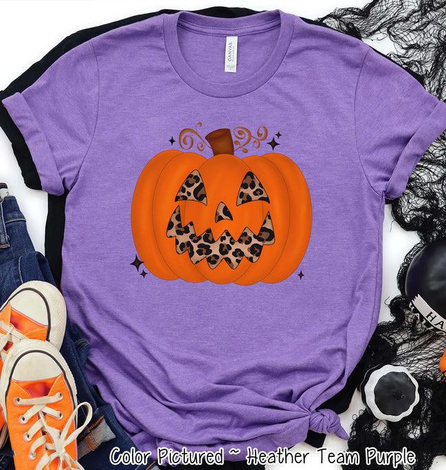 Leopard Pumpkin Halloween Tee