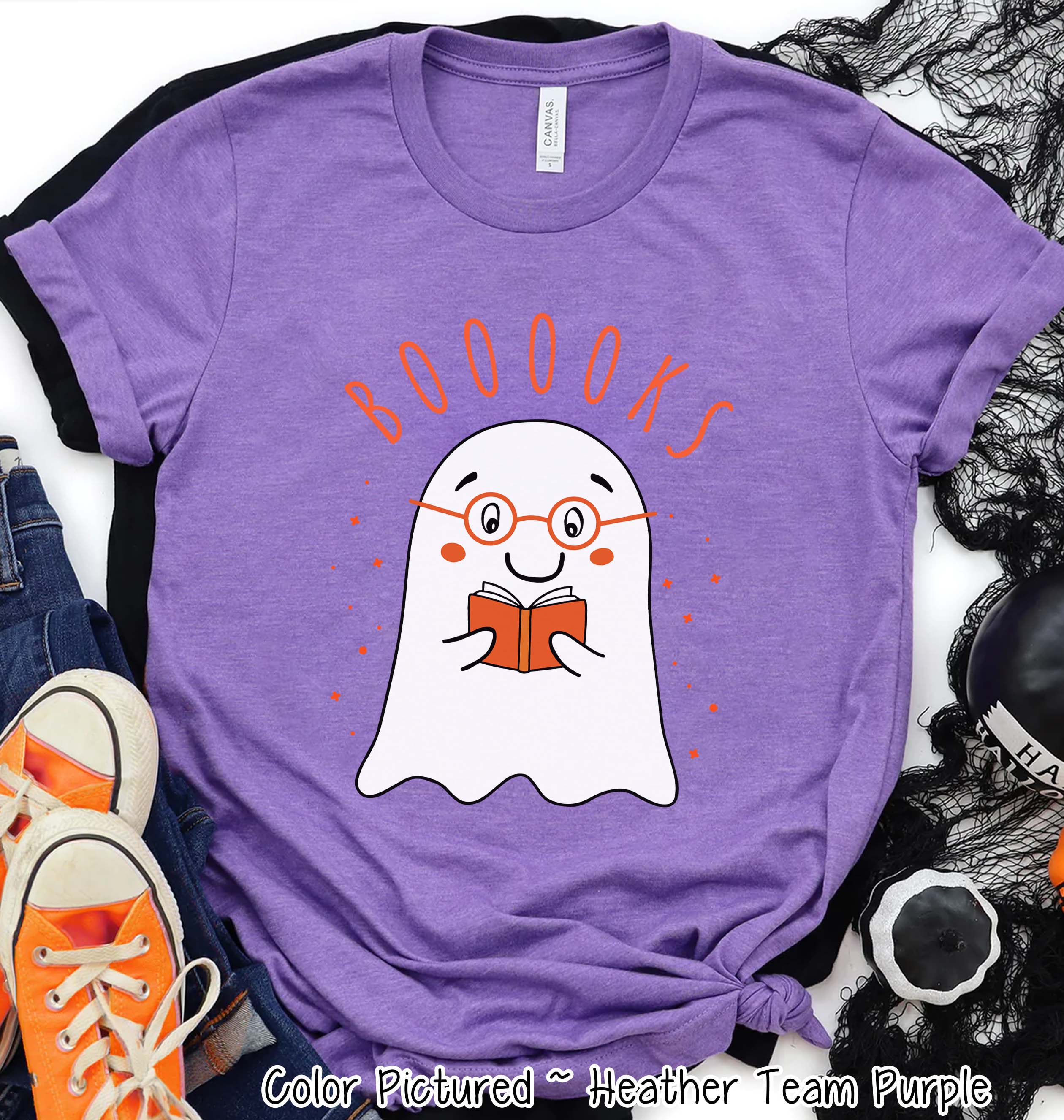 Booooooks Boy Ghost Halloween Tee