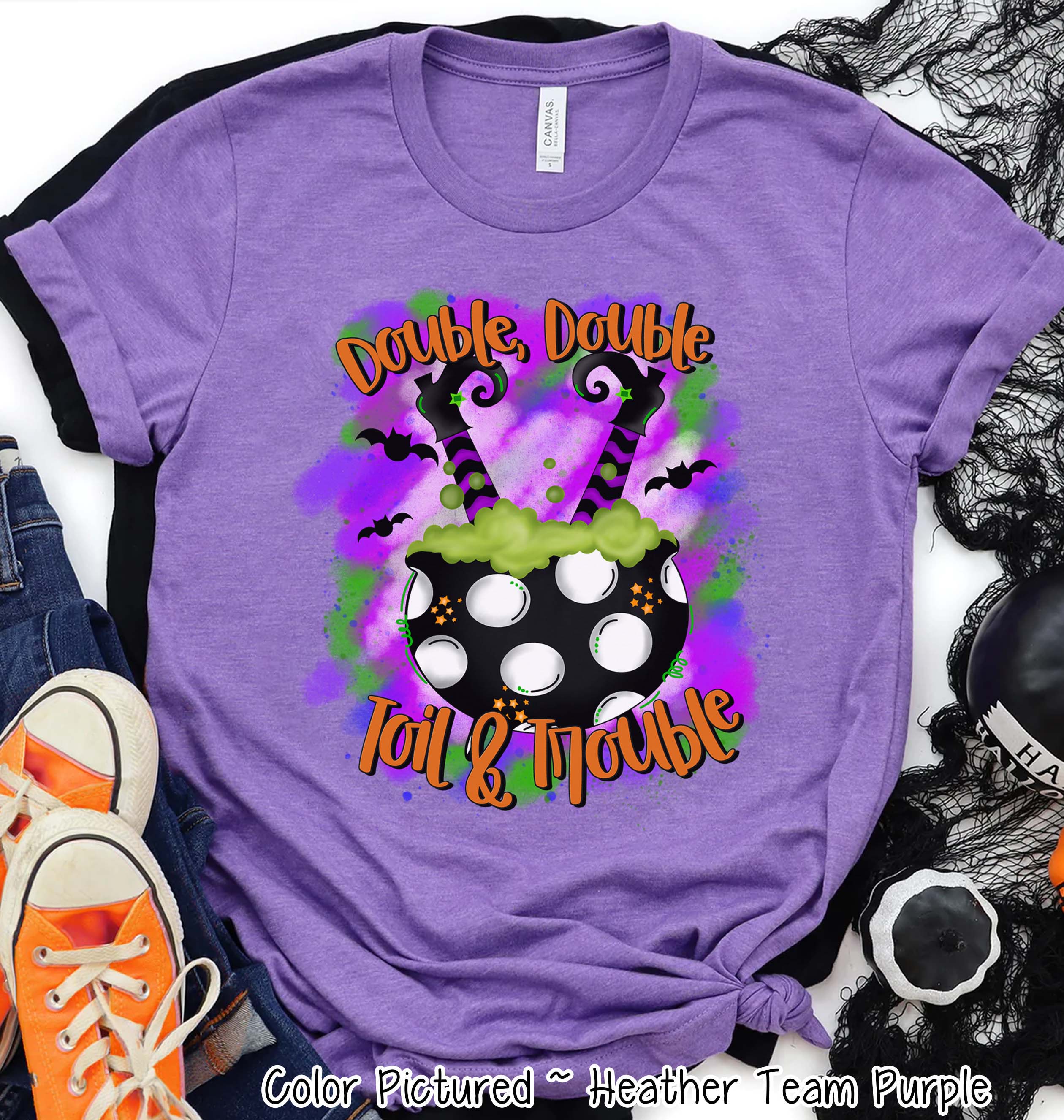 Double Trouble Witch Halloween Tee