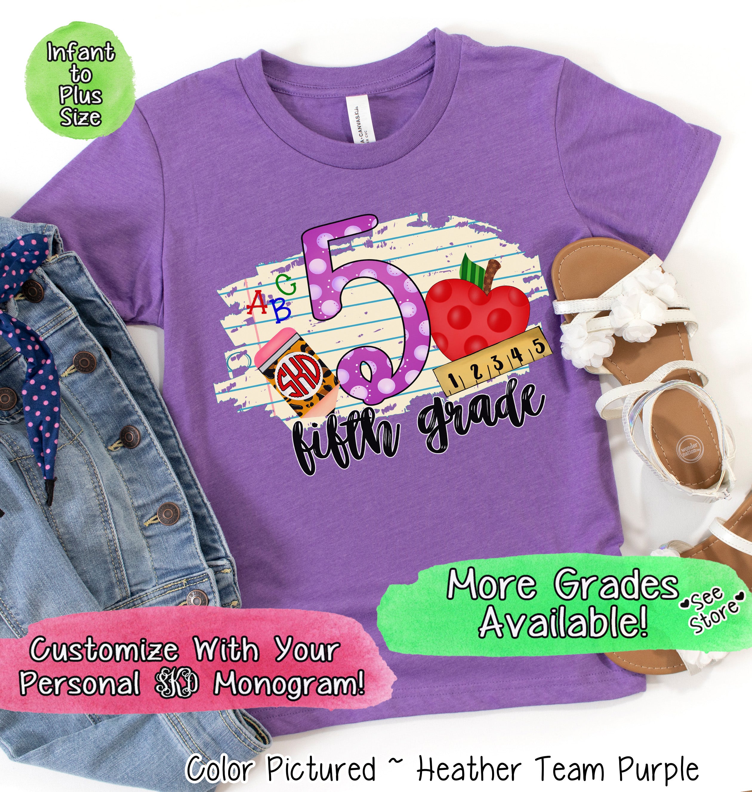 Monogram 5th Grade Tee