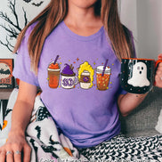 Monogram Hocus Pocus Coffee Latte Halloween Tee