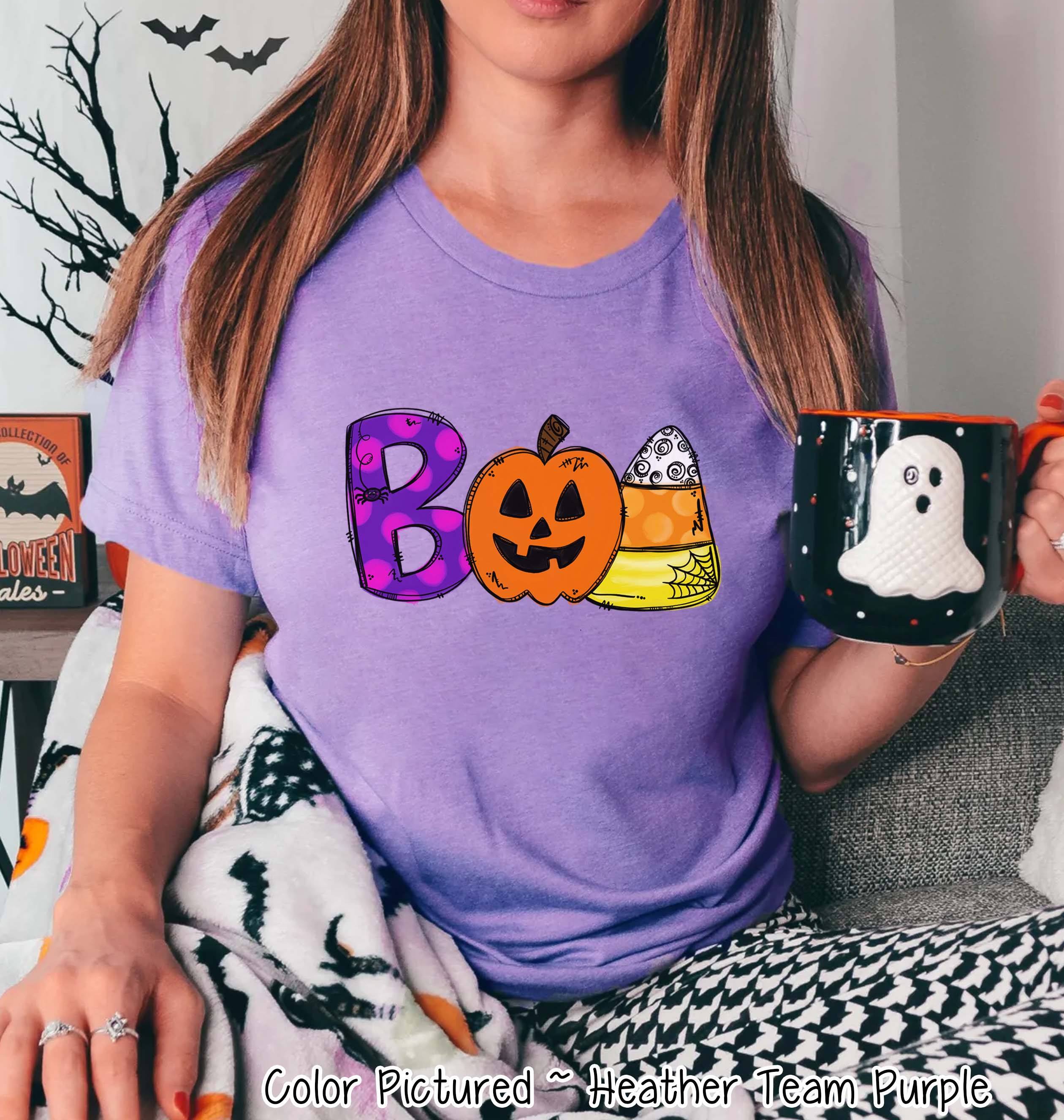 Boo Pumpkin Doodle Halloween Tee