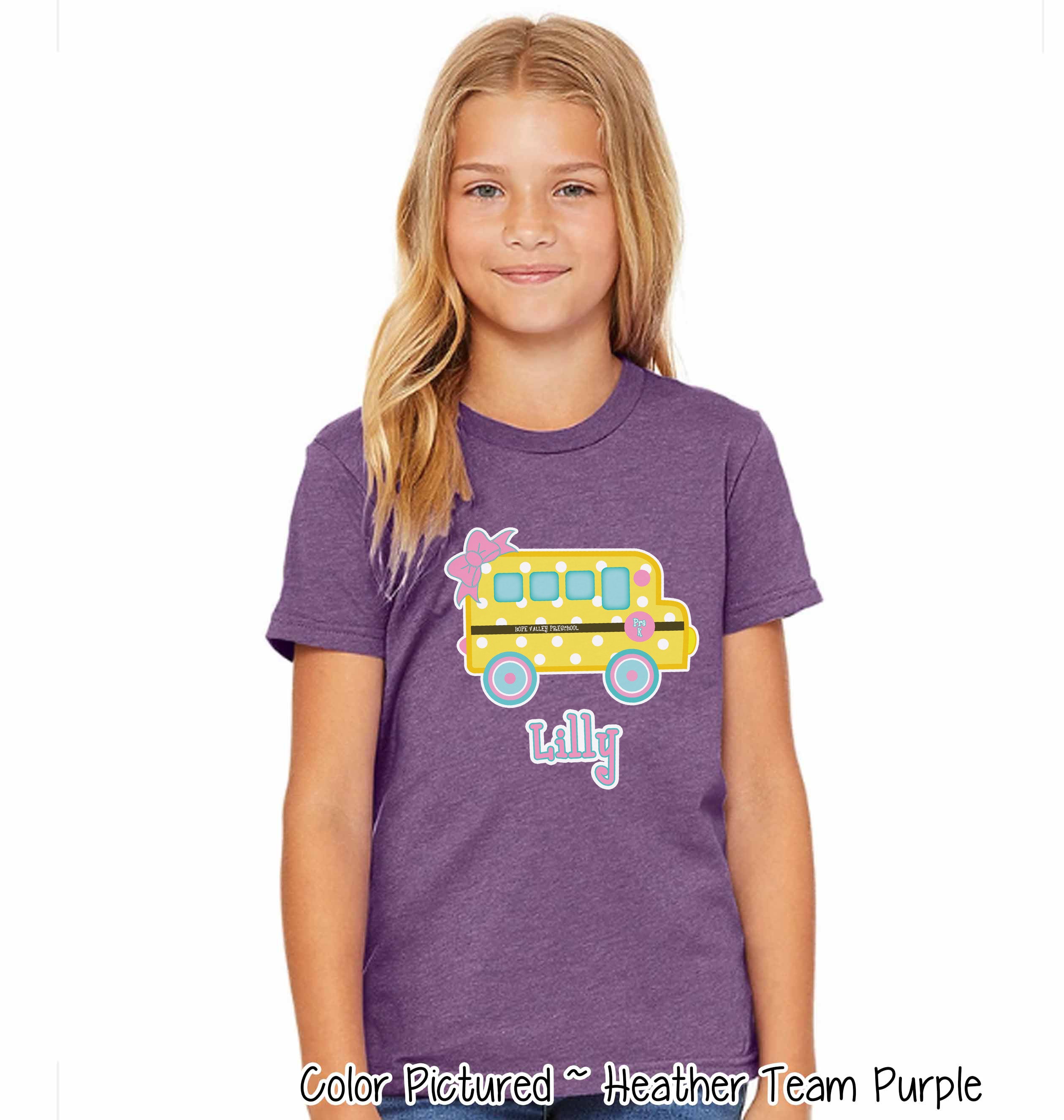 Personalized Cute School Bus Tee