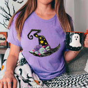 Watercolor Witch Hat Halloween Tee