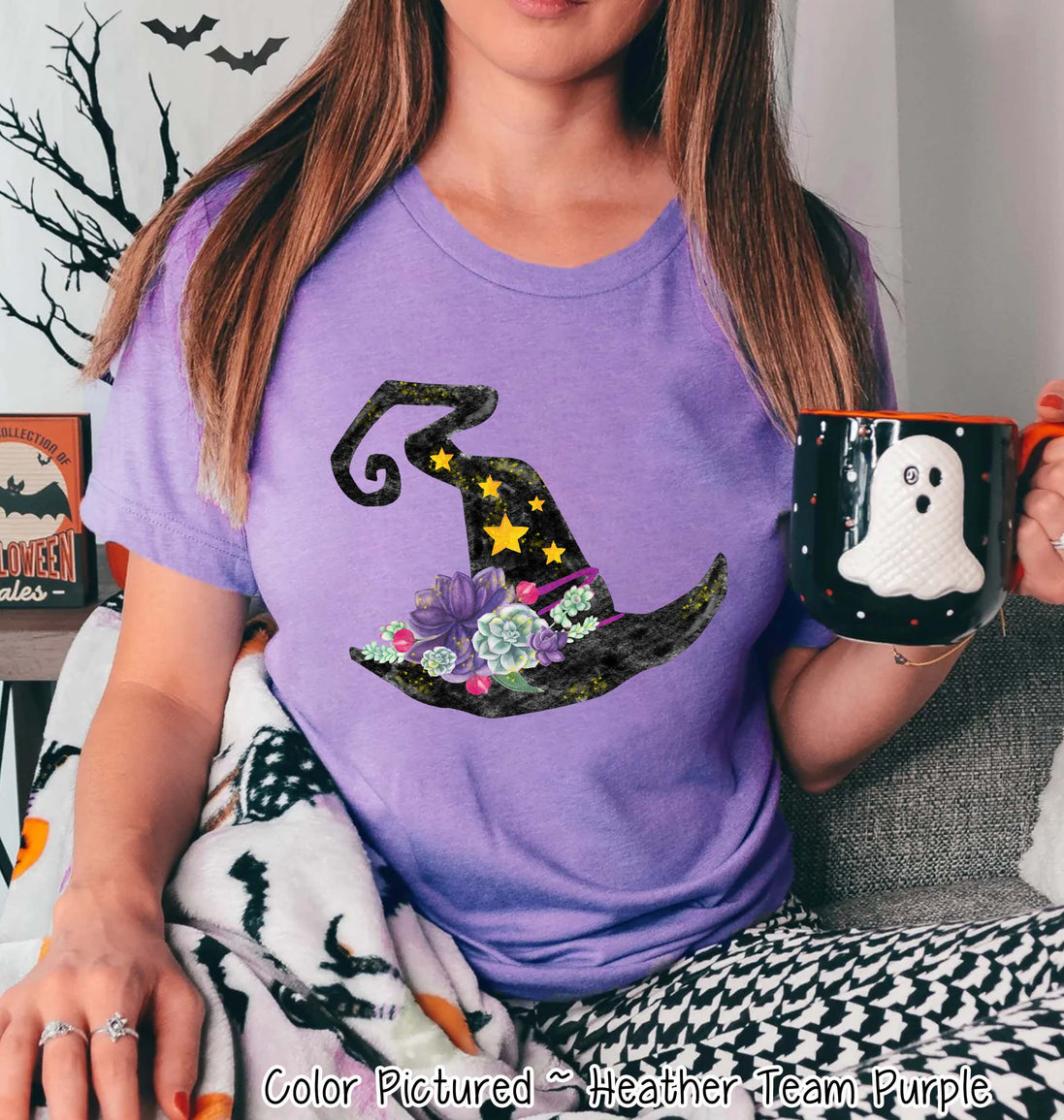Watercolor Witch Hat Halloween Tee