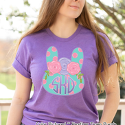Monogram Polka Dot Bunny Head Easter Tee
