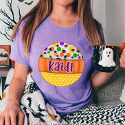Personalized Candy Corn Frame with Custom Name Halloween Tee