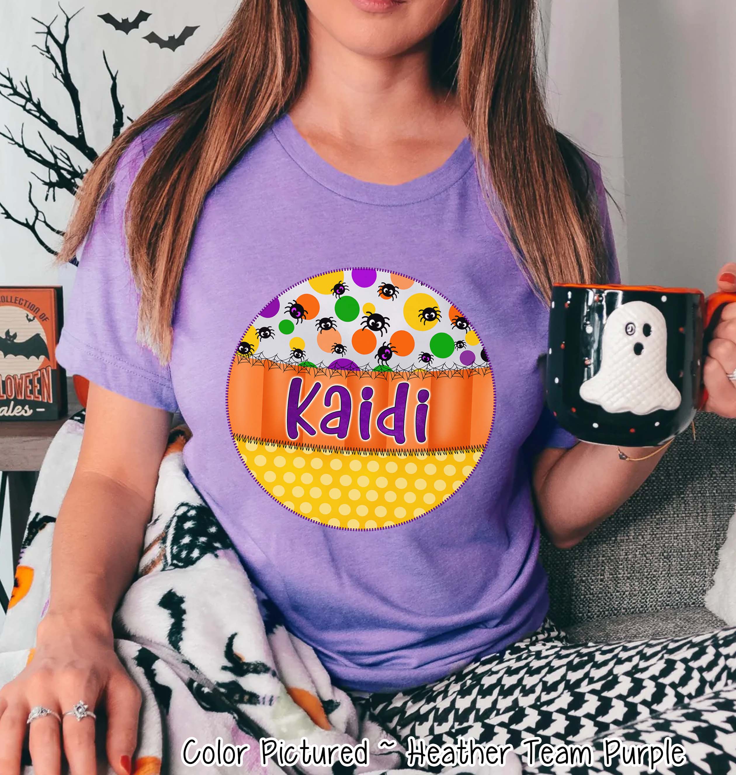 Personalized Candy Corn Frame with Custom Name Halloween Tee