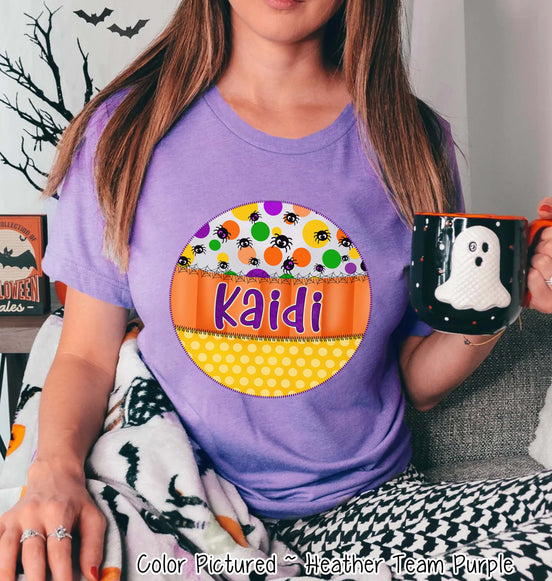 Personalized Candy Corn Frame with Custom Name Halloween Tee