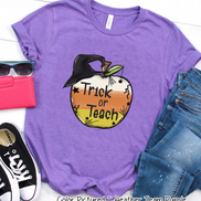 Trick or Teach Candy Corn Apple Halloween Teacher Shirt