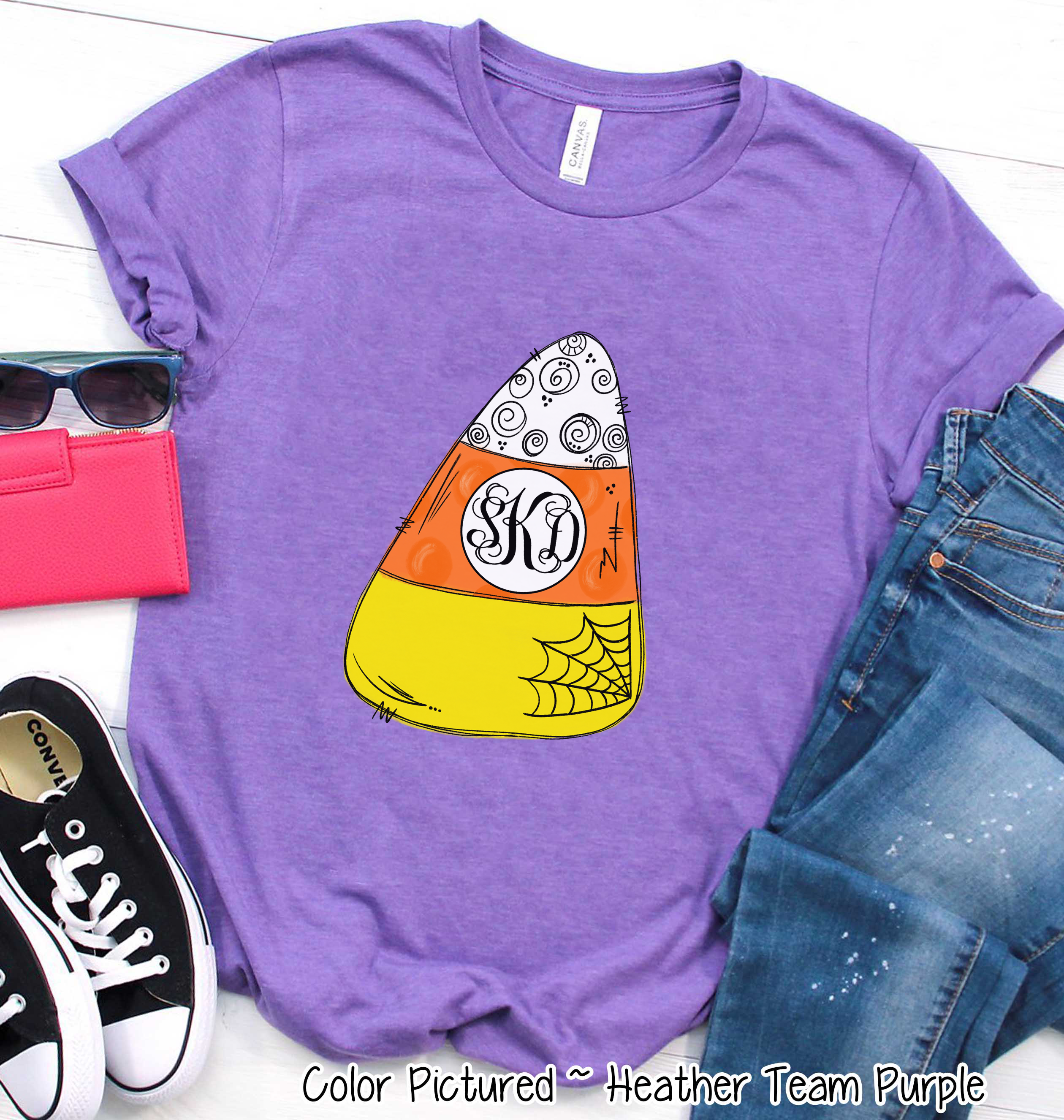 Monogrammed Candy Corn Graphic Tee