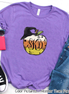 Monogramed Candy Corn Apple Halloween Teacher Tee