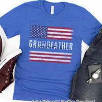 Patriotic Custom Dad-Mom-Grandpa-Grandma-Brother-Etc. Distressed Red White Blue Flag Tee