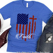 American Flag and Cross Patriotic Faith Tee