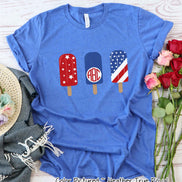 Patriotic Popcicles Monogram Tee