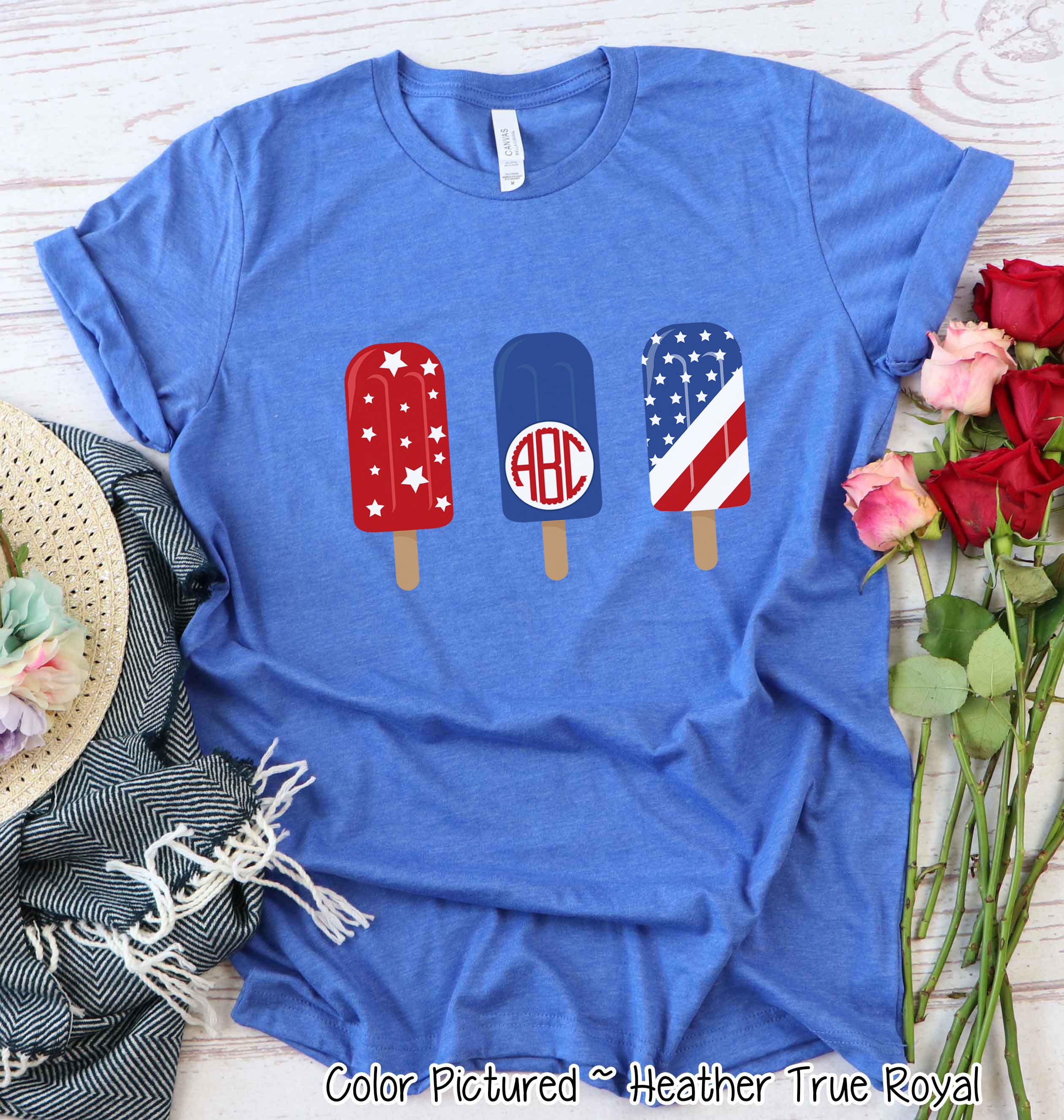 Patriotic Popcicles Monogram Tee