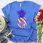 Patriotic Pinapple Monogram Tee
