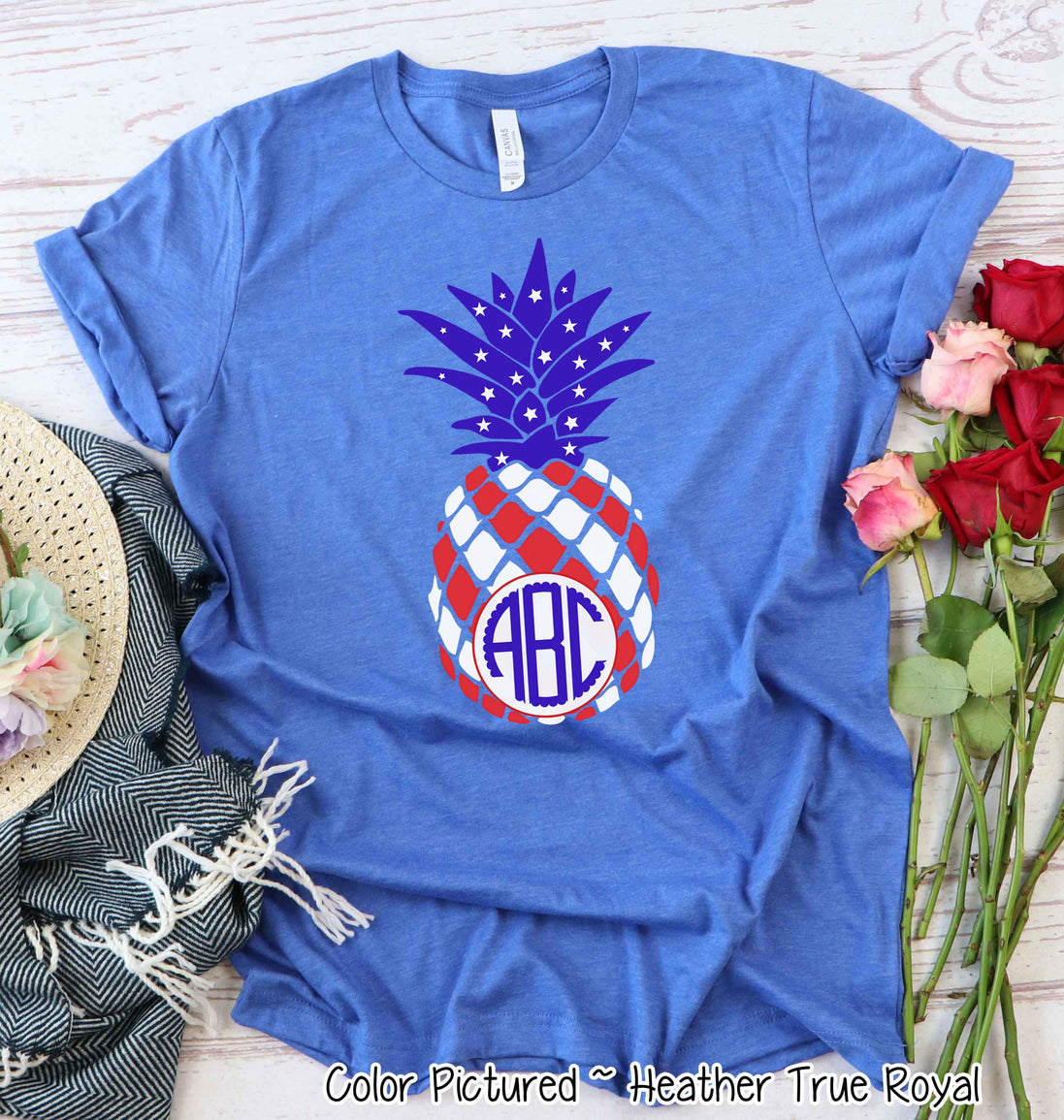 Patriotic Pinapple Monogram Tee