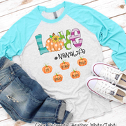 Love with Pumpkin Customized #Life ~ Custom Named Pumpkins Raglan Tee