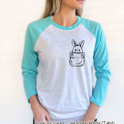 Easter Bunny Pocket Print Raglan Tee