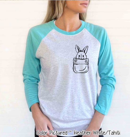 Easter Bunny Pocket Print Raglan Tee
