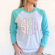 Easter Print Big Monogram Raglan Tee