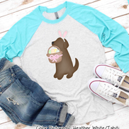 Dog Girl Brown Lab Easter Raglan Tee